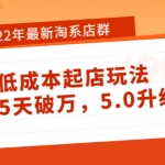 2022年最新淘系店群暴力低成本起店玩法：新店5天破万，最新升级版！