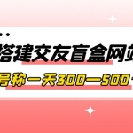 搭建交友盲盒网站，号称一天300—500＋【源码+教程】