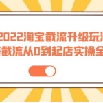 2022淘宝截流升级玩法：蓝海截流从0到起店实操全流程 价值千元！