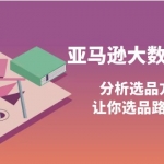 【国外项目】亚马逊大数据选品课：分析选品方法技巧，让你选品路上无烦恼