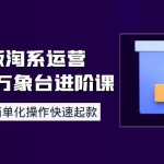 8月新版淘系运营达摩盘万象台进阶课：流程化、简单化操作快速起款