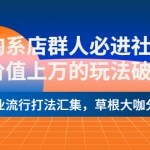 淘系店群人必进社群，价值上万的玩法破解，行业流行打法汇集，草根大咖分享