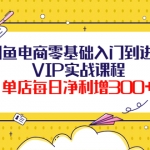 闲鱼电商零基础入门到进阶VIP实战课程，单店每日净利增300+（37节课）