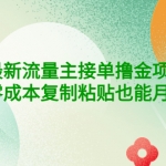 公众号最新流量主接单撸金项目，小白零成本复制粘贴也能月入过万