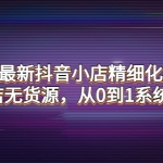 2022年最新抖音小店精细化店群实战，抖店无货源，从0到1系统教学