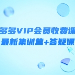 【价值3299元】某社群·拼多多VIP会员收费课程，最新集训营+答疑课