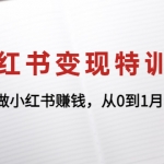 小红书变现加盟站长：带你做小红书赚钱，从0到1月入过万