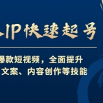 个人IP快速起号，打造爆款短视频，全面提升起号、文案、内容创作等技能