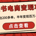 小红书电商变现项目：实测当天出200多单，半年变现百万-非常稳定