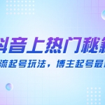 抖音上热门秘籍：15种自然流起号玩法，博主起号最新流量密码