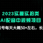 2023实操实拍类AI配音中视频项目，一个账号每天大概50+左右，长期稳定