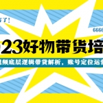 2023好物带货培训班：短视频底层逻辑带货解析，账号定位运营选品