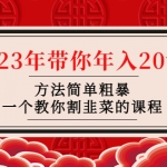 韭菜-联盟· 2023年带你年入20w+方法简单粗暴，一个教你割韭菜的课程