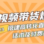 2023短视频带货爆单 搭建高转化直播间 话术及付费技巧