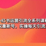 小红书运营引流全系列课程：教你养高权重新号，实操每天引流100精准粉