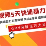 短视频5天快速暴力起号，三频共振百万实操案例 算法6件套 底层逻辑 爆爆爆