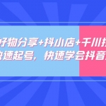 零基础好物分享+抖小店+千川投流课：轻松快速起号，快速学会抖音投流