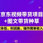 京东视频带货项目+图文带货种草，成本低，利润高，操作简单收入稳定